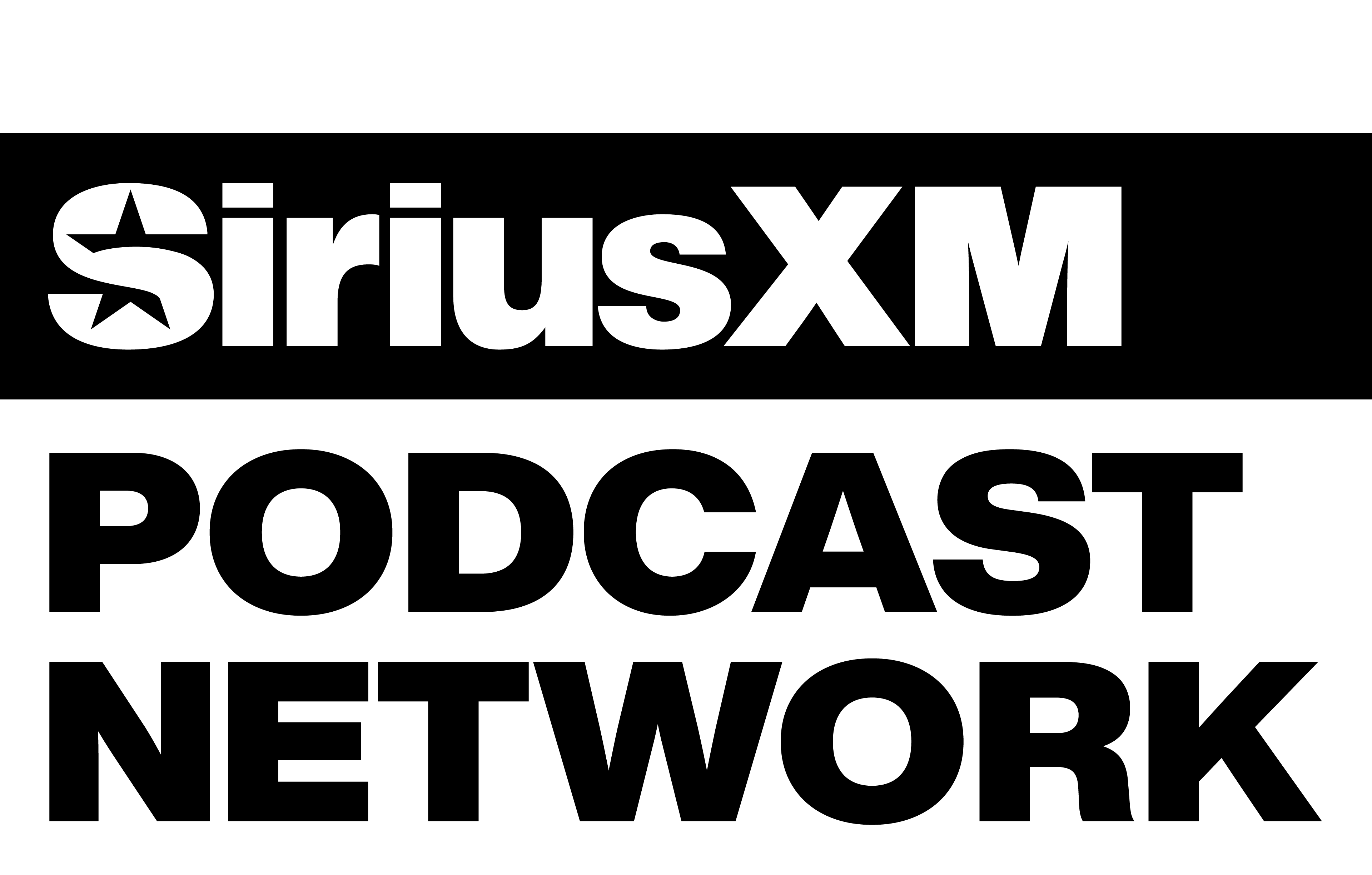 SiriusXM MEDIA PODCAST WHITE STACKED+black RGB
