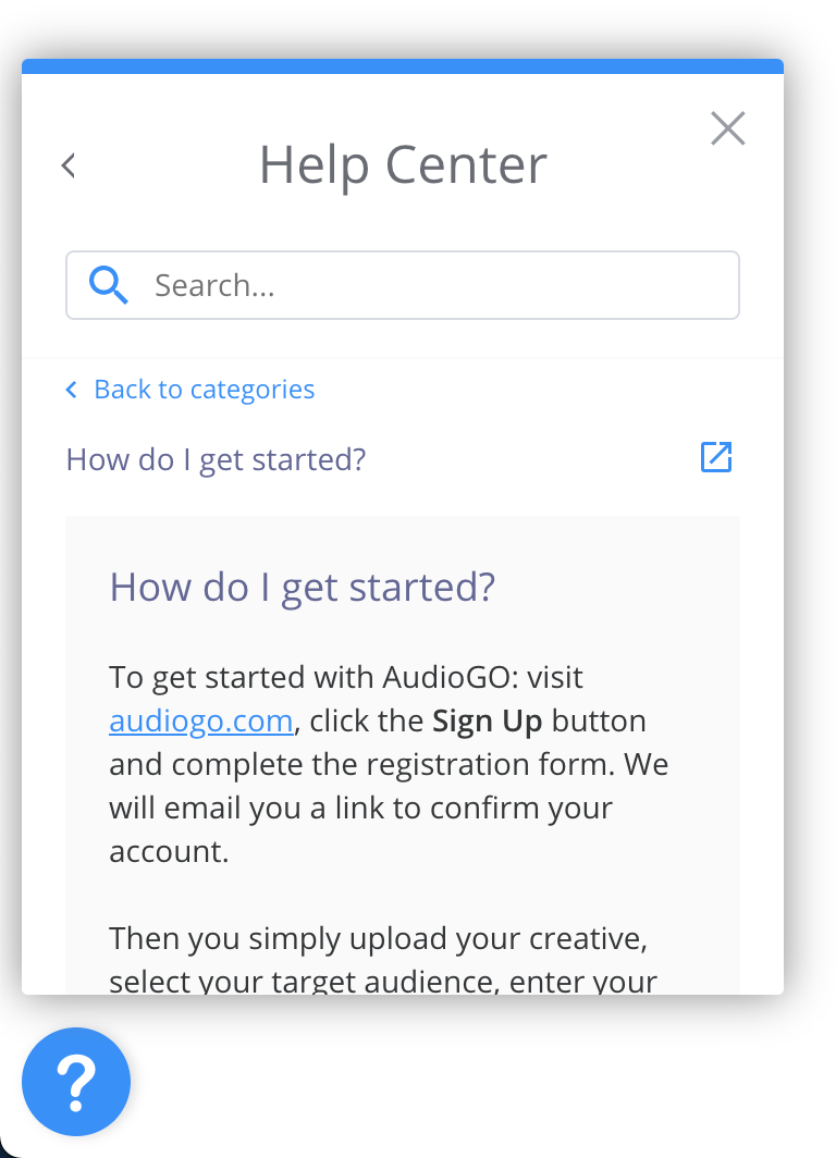 In-app Help Center Module