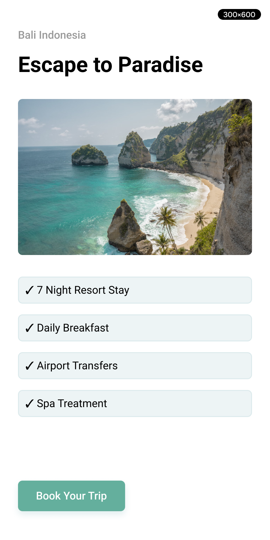 AudioGo display retargeting banner - travel resort advertisement