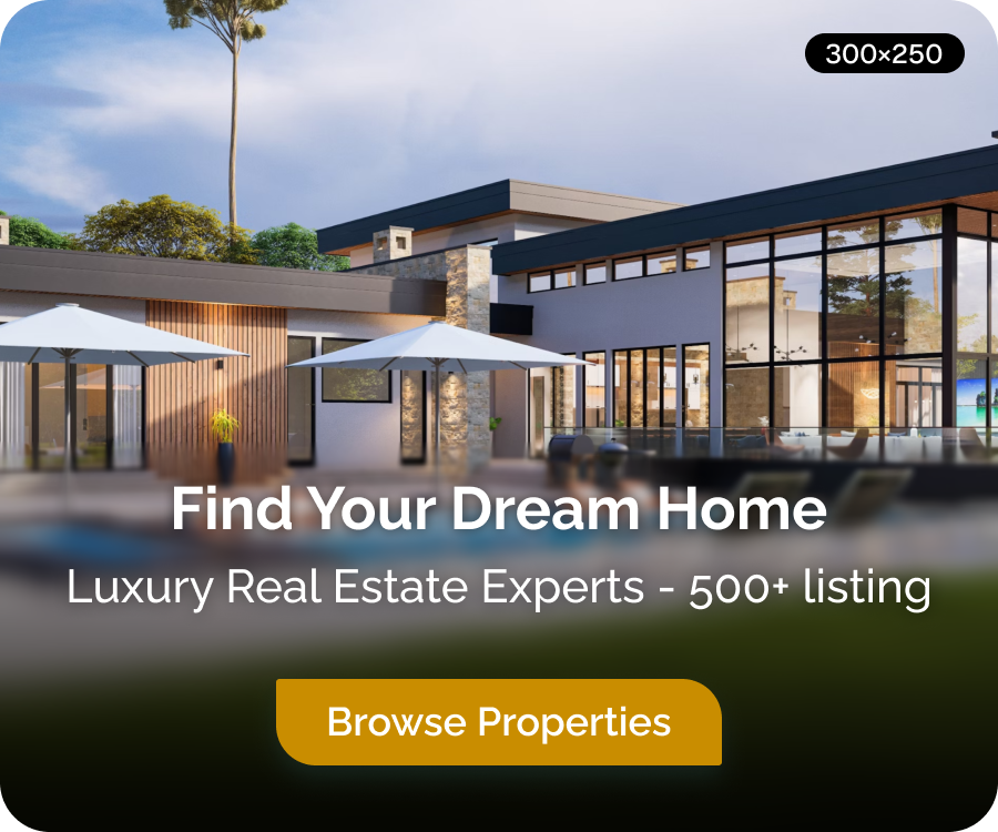 AudioGo display banner - luxury real estate listings